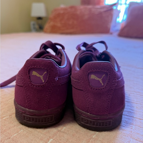 Women's Puma Suede Classic Mono Gold Purple 381587-03 - worn three times - Picture 3 of 5